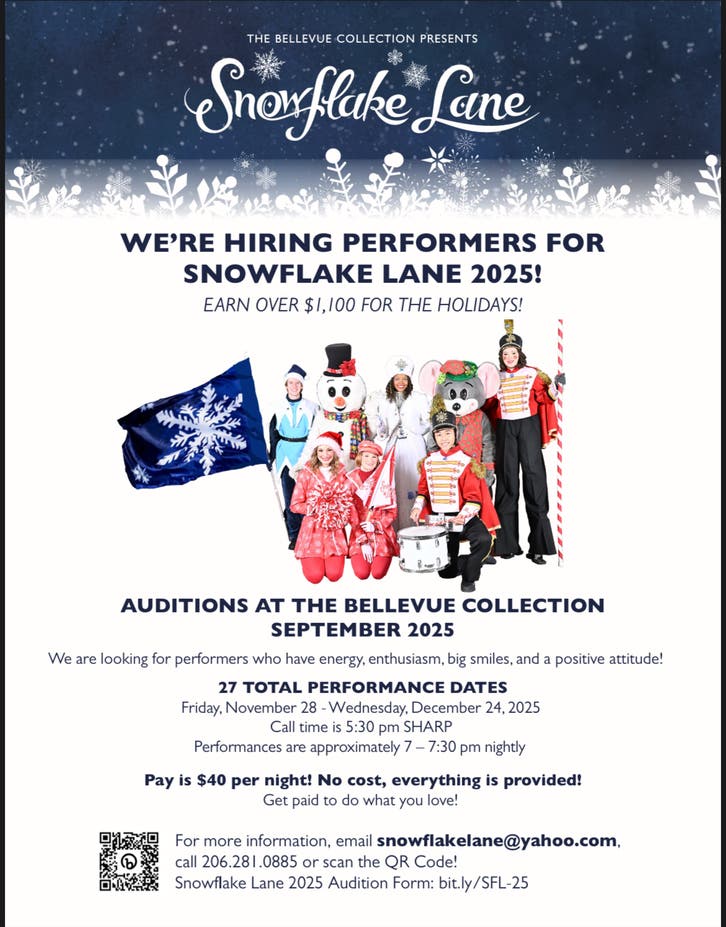 Snowflake Lane auditions attract local talent, offering opportunities for community members to join the festive celebration.