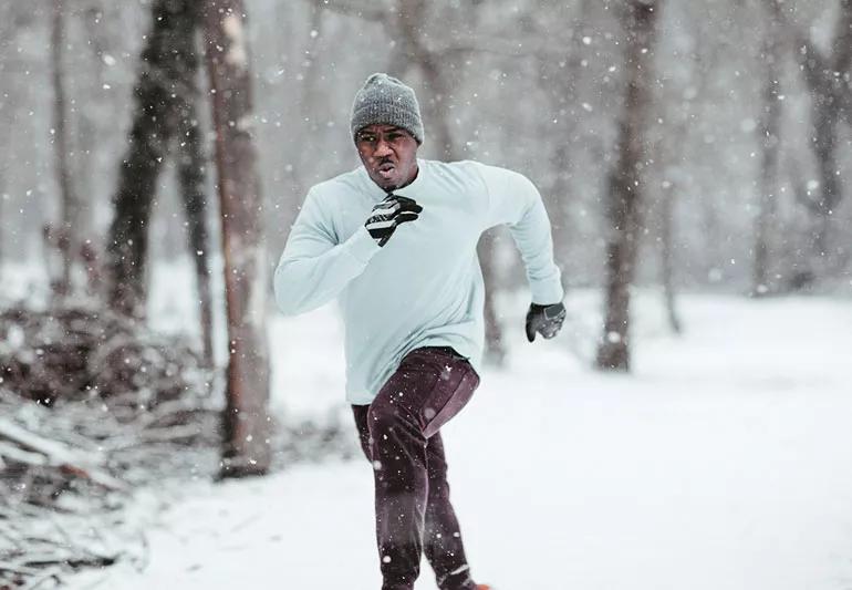 Cold weather can make joints stiffer and muscles tighter—start slow and warm up properly.